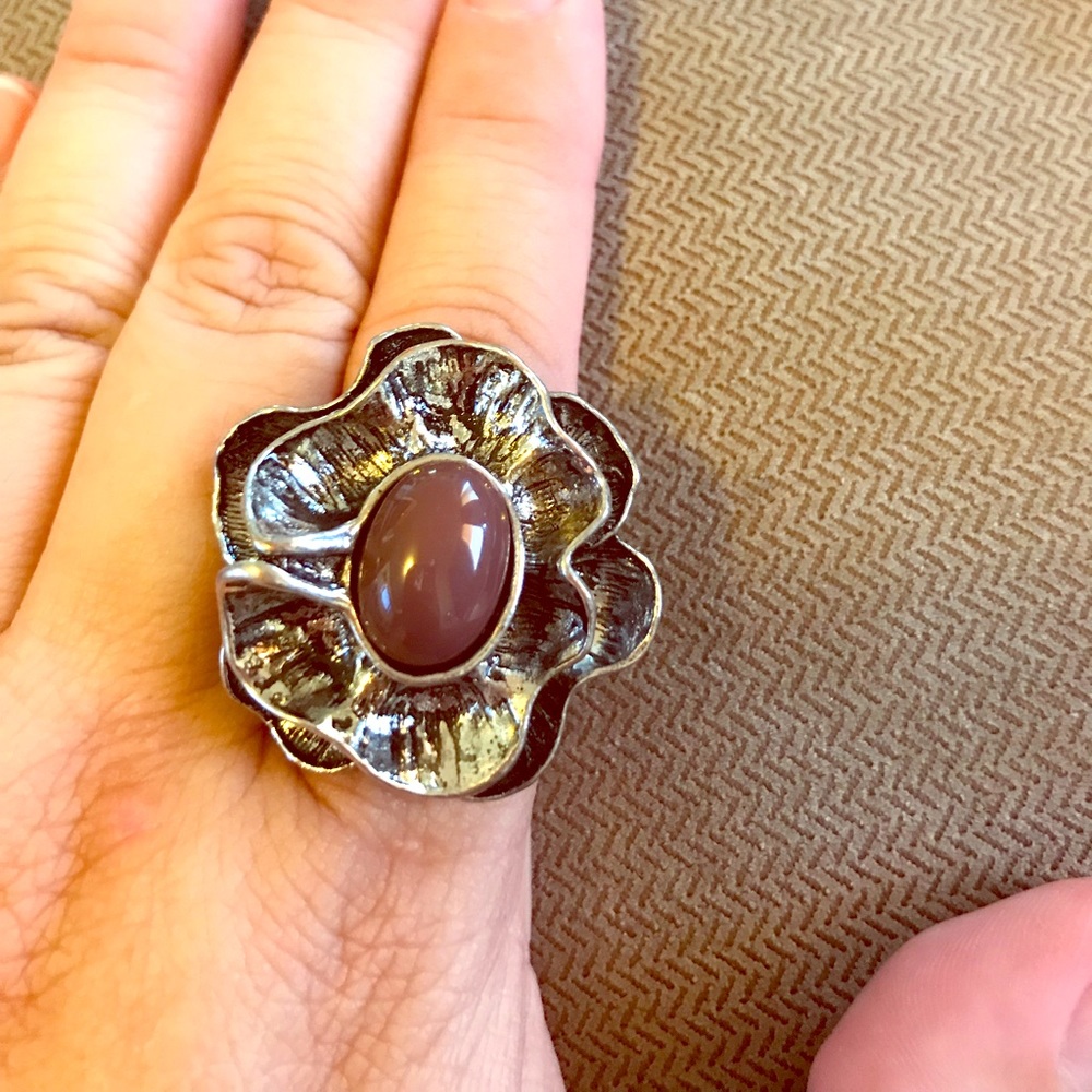 Silver antiqued ring